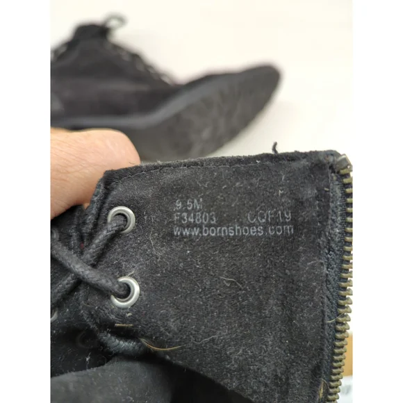 Women's Born Black Suede Lace-Up Ankle Boots Size 9.5 - Picture 6 of 6